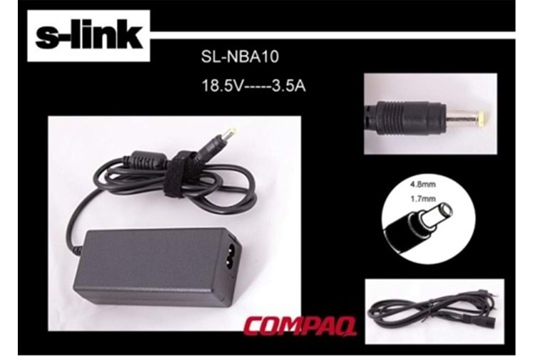 S-link SL-NBA10 18.5v 3.5a 4.8-1.7 Notebook Adaptörü