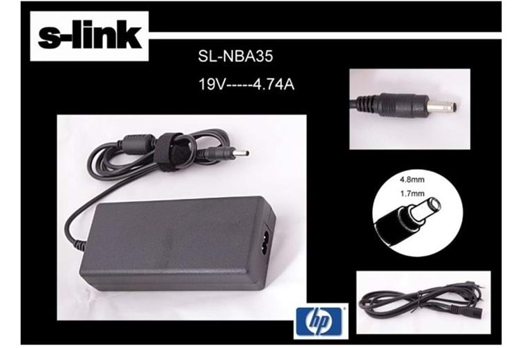 S-link SL-NBA35 19v 4.74a 4.8-1.7 Bullet Notebook Adaptörü