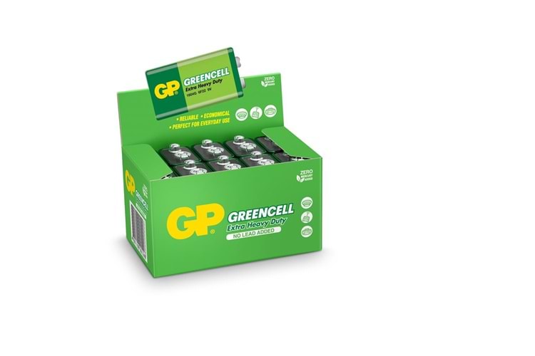 GP Greencel 9V Çinko Pil 10'lu Paket GP1604G-S1