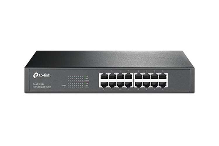 Tp-Link TL-SG1016D 16 Port 10-100-1000 Mbps Switch Çelik Kasa Rack Mount