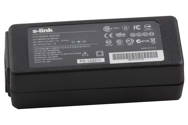 S-link SL-NBA307 40w 20v 2A 5.5x2.5 Notebook Adaptörü