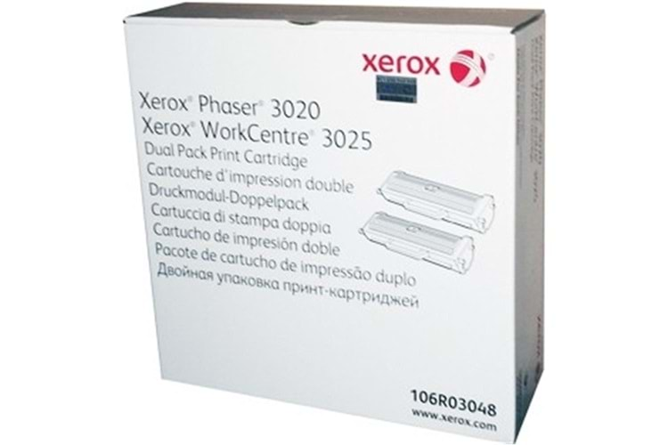 Xerox 106R03048 Phaser 3020-WC3025 Dual Pack Toner 2x1500 Sayfa