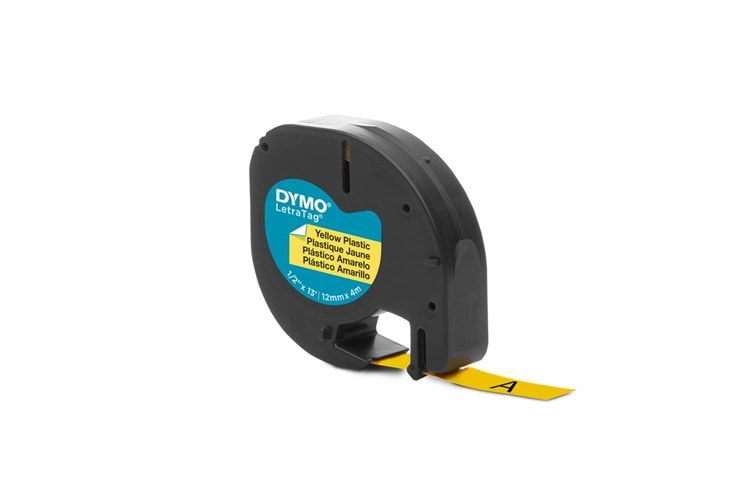 DYMO S0721620 LetraTag Plastik Şerit ( 12 mm X 4 mt ) , Sarı (59423) 91202