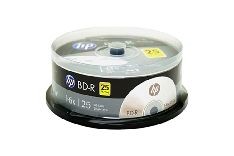 HP Blu-Ray BD-R 6X 25GB 25Li Cake Box Printable