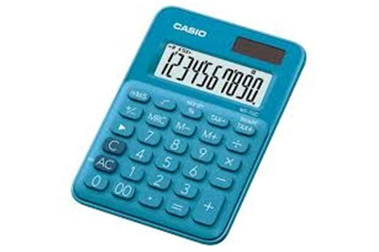 Casio MS-7UC-BU 10 Hane Mavi Masa Üstü Hesap Makinesi