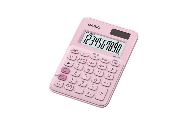 Casio MS-7UC-PK 10 Hane Açık Pembe Masa Üstü Hesap Makinesi