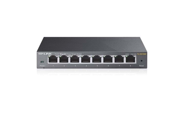 Tp-Link TL-SG108E 8 Port 10-100-1000 Mbps Easy Smart Switch Çelik Kasa