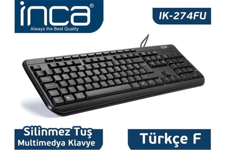 Inca IK-274FU f-usb Multimedya Black Laser Prınt Klavye