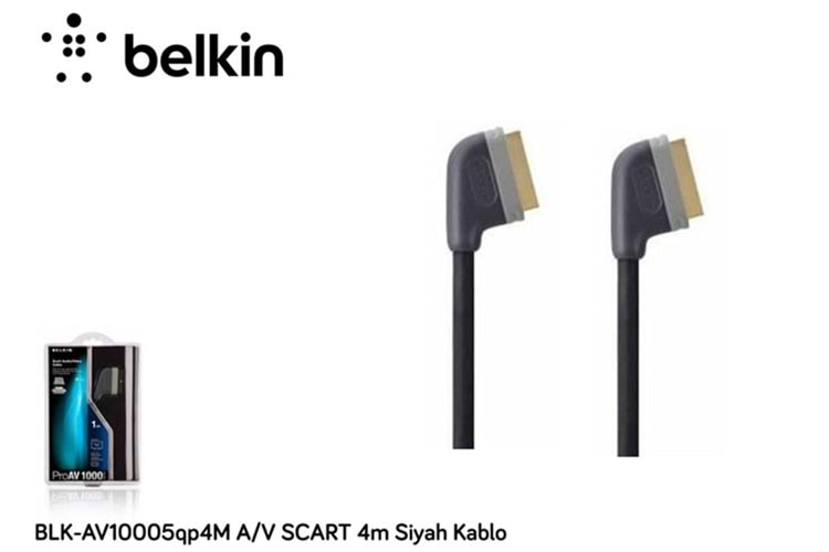 Belkin BLK-AV10005Q4M 4-V Scart 4m Siyah Kablo