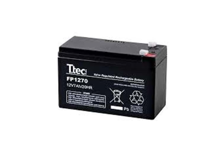 Ttec 12V 7AH-20HR Bakımsız Kuru Akü 2Kg Ups Uyumlu