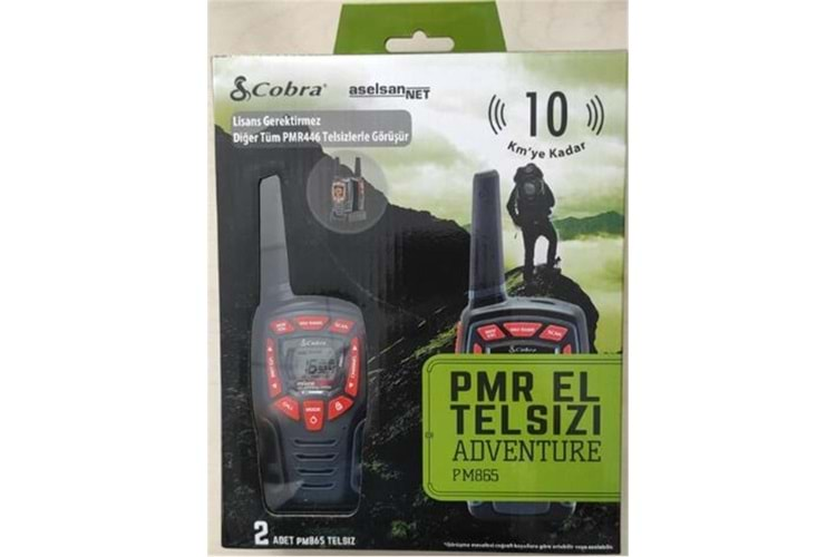 Aselsan PM-865 Pmr El Telsizi 2li Paket 8 Kanal+121 Alt Kanal 8 Km