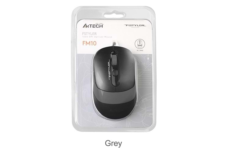 A4 Tech Fm10 Usb Fstyler Gri Optik 1600 Dpı Mouse