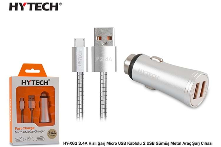 Hytech HY-X62 3.4A Hızlı Şarj Micro USB Kablolu 2