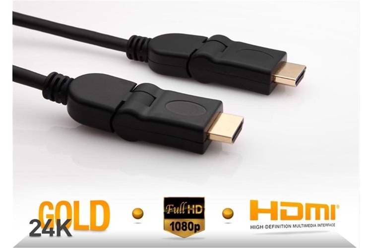S-link SLX-318 HDMI M-M 5m Altın Uçlu 24K + L Kon. 1.4 Ver. 3D Kablo