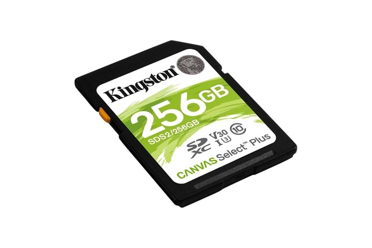 Kingston SDS2-256GB 256GB SDXC Canvas Select Plus 100R C10 UHS-I U3 V30 Hafıza Kartı