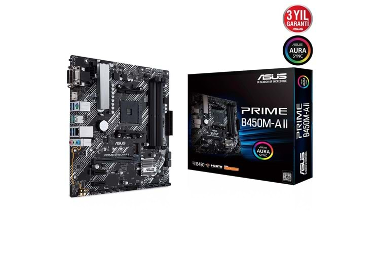 Asus Prime B450M-A II BIOS FlashBack Amd B450 Socket Am4 Ryzen™ Ddr4 4400Mhz(O.C.) M.2 Anakart