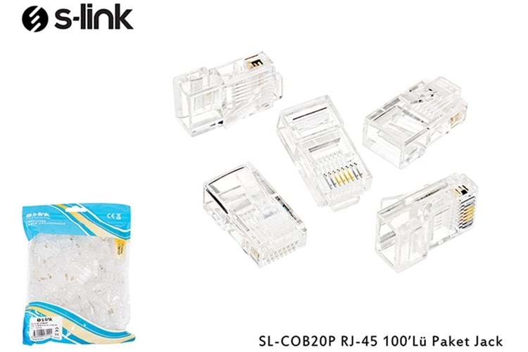 S-link SL-COB26P RJ-45 100 Lü Paket Jack FTP Yeni Nesil