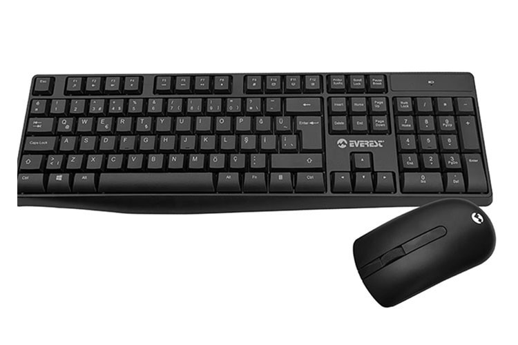 Everest KM-7500 Siyah Kablosuz Q Multimedia Klavye + Mouse Set