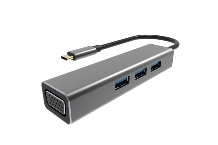 Vcom DH319 Type-C To Usb 3.0-3 Vga Çevirici