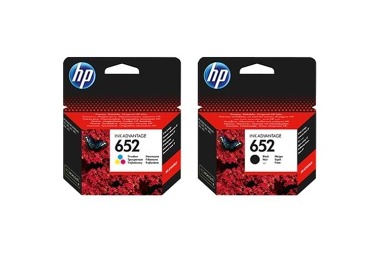 HP F6V25AE + F6V24AE 652 Siyah + Renkli Kartuş Seti