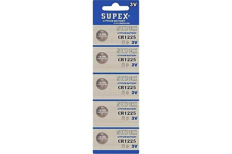 Supex CR1225-C5 3V Lityum Düğme Pil 5'li Paket