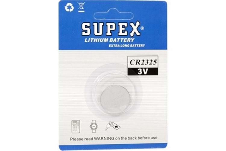 Supex CR2325 3V Lityum Tekli Paket Pil