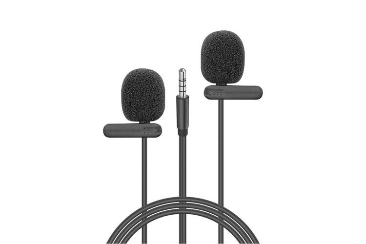 Snopy SN-M60 Siyah 2 Mikrofonlu Akıllı Telefon ve Youtuber Yaka Mikrofonu
