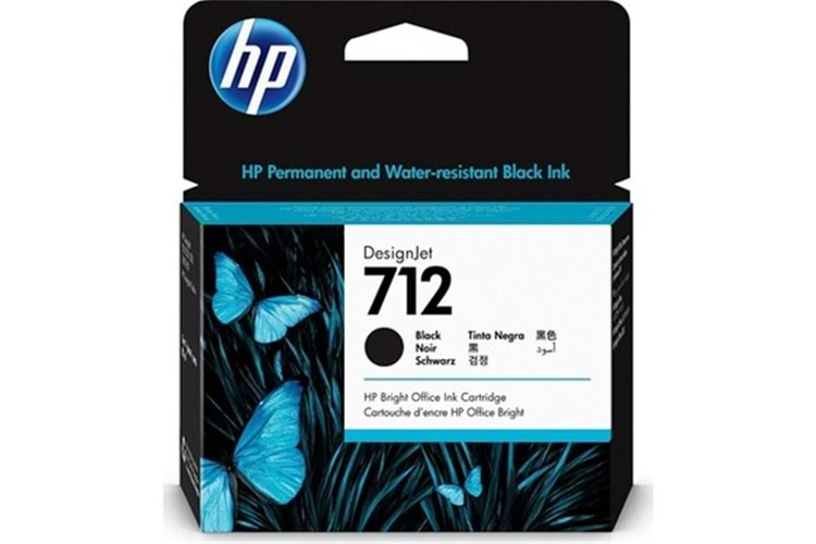 HP 712 Black Siyah 80ML Plotter Kartuşu 3ED71A