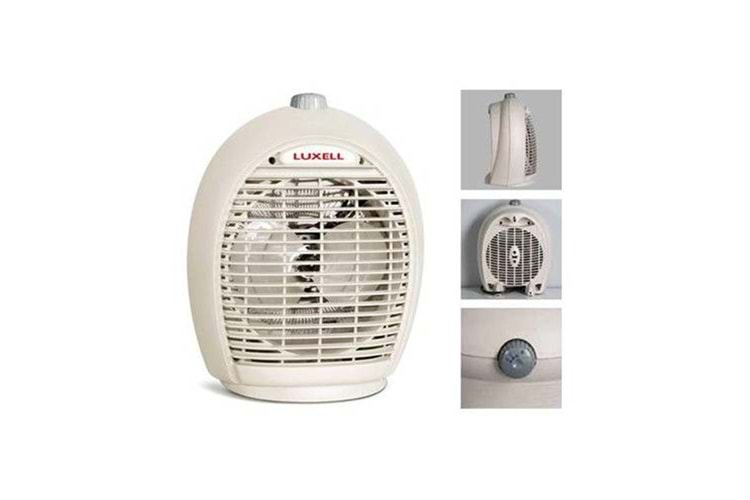 Luxell LX-6331 Beyaz Isıtıcı Fan 1000+1000 Watt 3 Farklı Kademede Çalışma