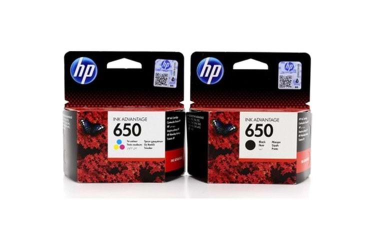 HP CZ101AE + CZ102AE 650 Siyah + Renkli Kartuş Seti