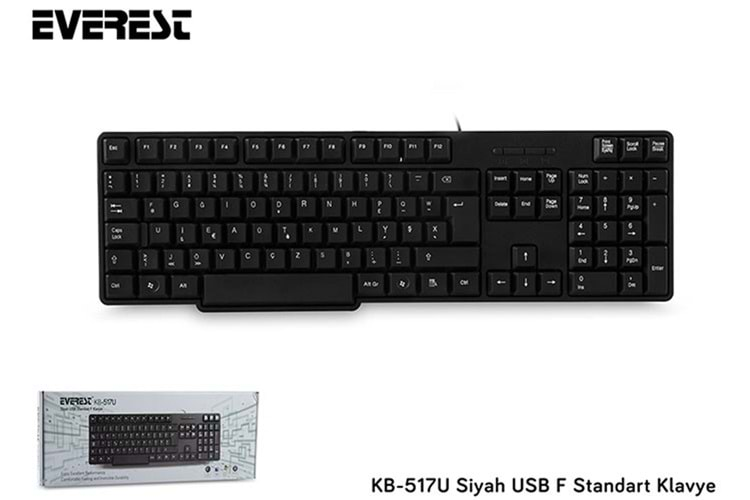 Everest KB-517UF Siyah USB F Standart Klavye