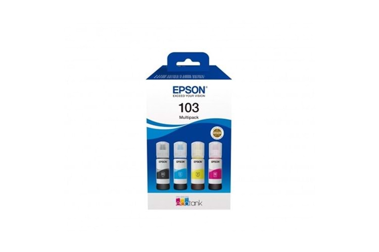 Epson 103 Cyan-Magenta-Yellow-Black Mavi-Kırmızı-Sarı-Siyah T00S6 4lü Multipack Kartuş