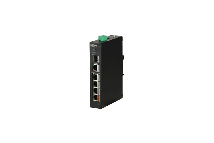 DAHUA 4port PoE 60w 1-SFP 10/100 Yönetilemez Endüstriyel Switch PFS3106-4ET-60