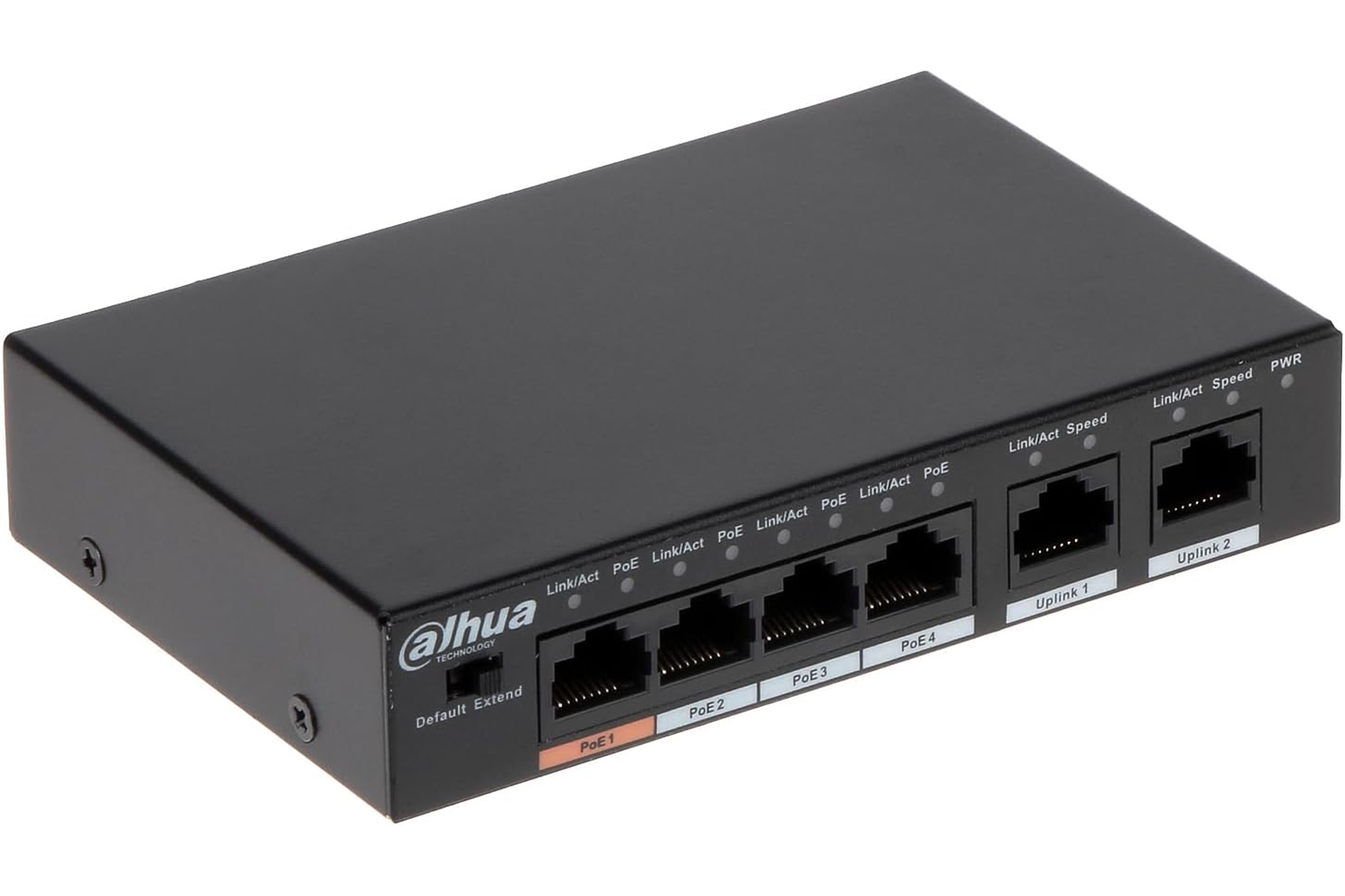 DAHUA 6port-4port PoE 60w 10/100 Yönetilemez Metal Kasa Switch DH-PFS3006-4ET-60