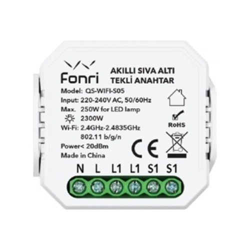 FONRI Akıllı Sıva Altı Perde/Panjur Anahtarı