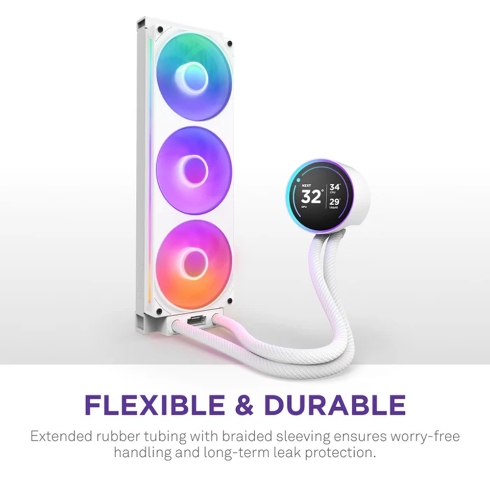 NZXT 360MM LCD KRAKEN ELITE 360 RGB v2 RL-KR36E-W2 AM5-1851p Sıvı Soğutmalı İşlemci Fanı Beyaz