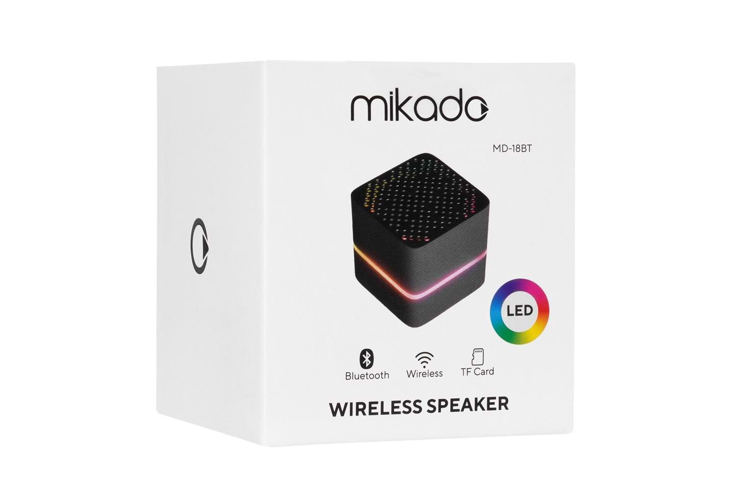 Mikado MD-18BT Siyah DC 5V-USB TF Kartlı Bluetoothlu Led Işklı Şarjlı Speaker