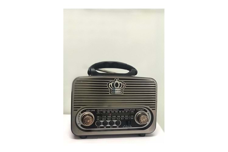 Everton Rt-830 Güneş Enerjili Panelli Bluetooth Fm-usb-Tf Card-Aux Nostaljik Radyo