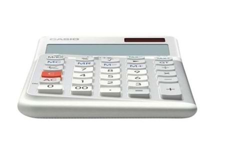 Casio JE-12E-WE Beyaz 12 Hane Masa Üstü Ergonomik Tuşlu Hesap Makinesi