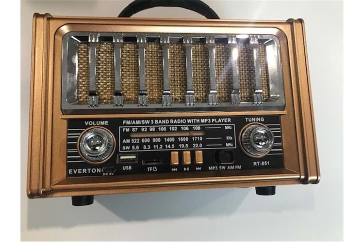 Everton Rt-851 Bluetooth Fm-usb-sd- Tf Şarjlı Nostalji Radyo