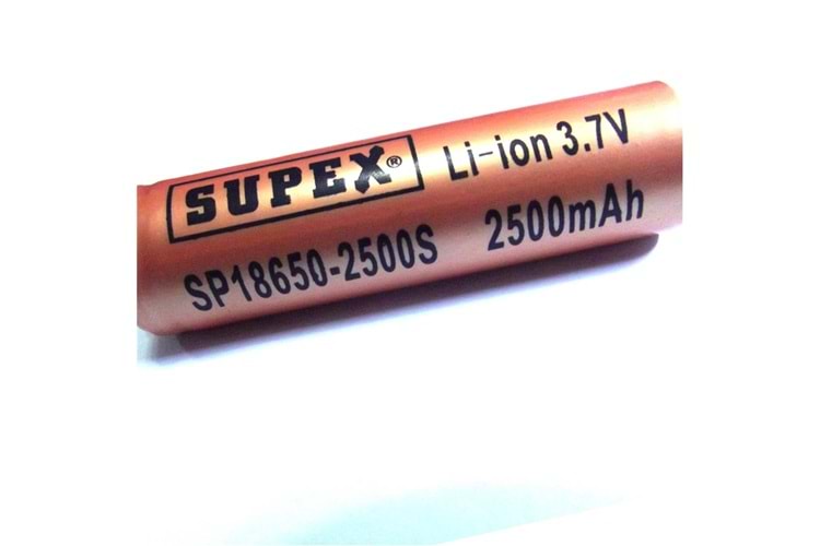 Supex ICR18500-1500MA 3.7V 10C Lityum ion Pil