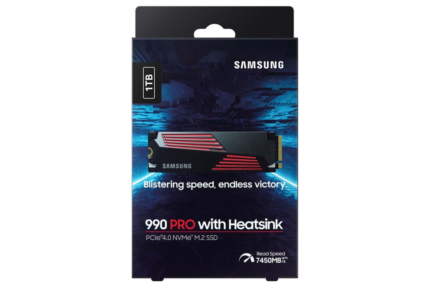 Samsung 1TB 990 PRO w-Heatsink MZ-V9P1T0CW 7450-6900MB-s RGB PCIe NVMe M.2 SSD Disk