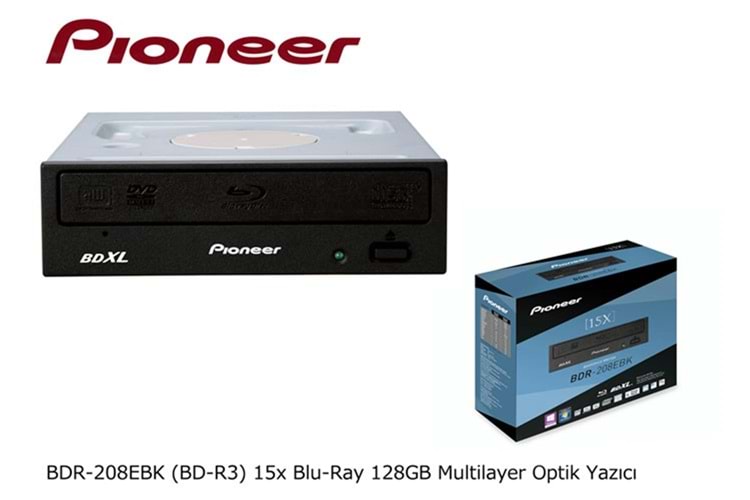 Pioneer BDR-208EBK (BD-R3) 15x Blu-Ray 128GB Multilayer Optik Yazıcı