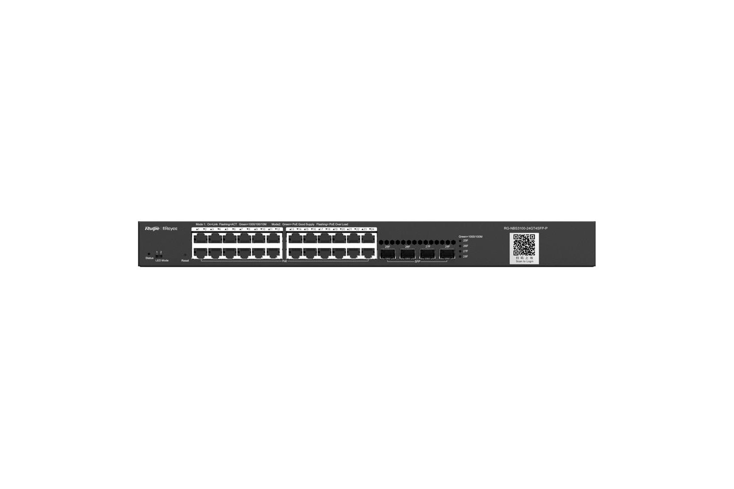 Ruijie-Reyee RG-NBS3100-24GT4SFP-P 24 Port 10-100-1000 Mbps Poe+ + 4 Port SFP L2 Yönetilebilir
