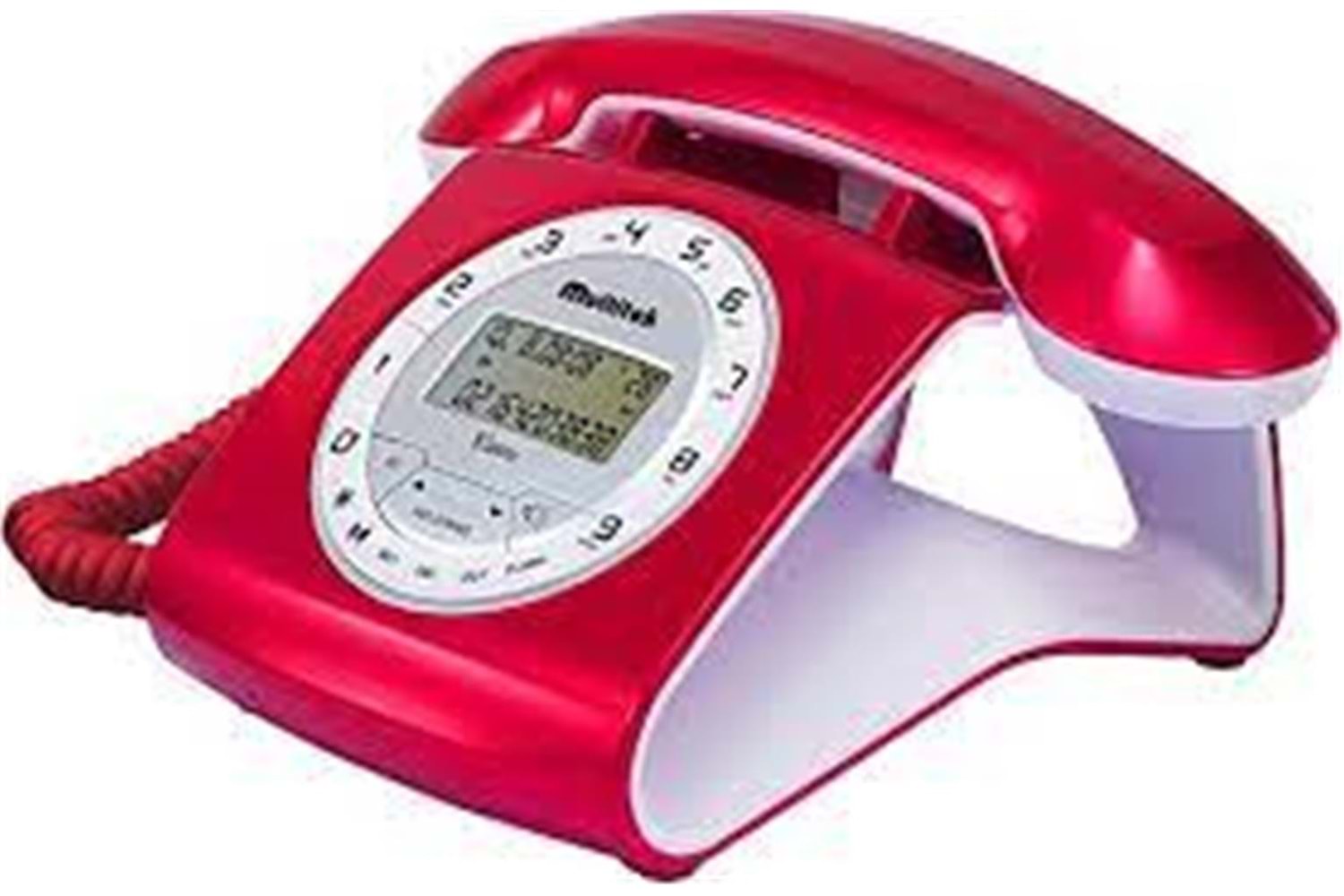 Multitek Retro Özel Tasarımlı Kablolu Siyah-Kırmızı Masa Üstü Telefon