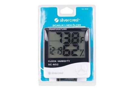 Silvercrest SC-NS2 Sıcaklık ve Nem Ölçer Saat- Alarm