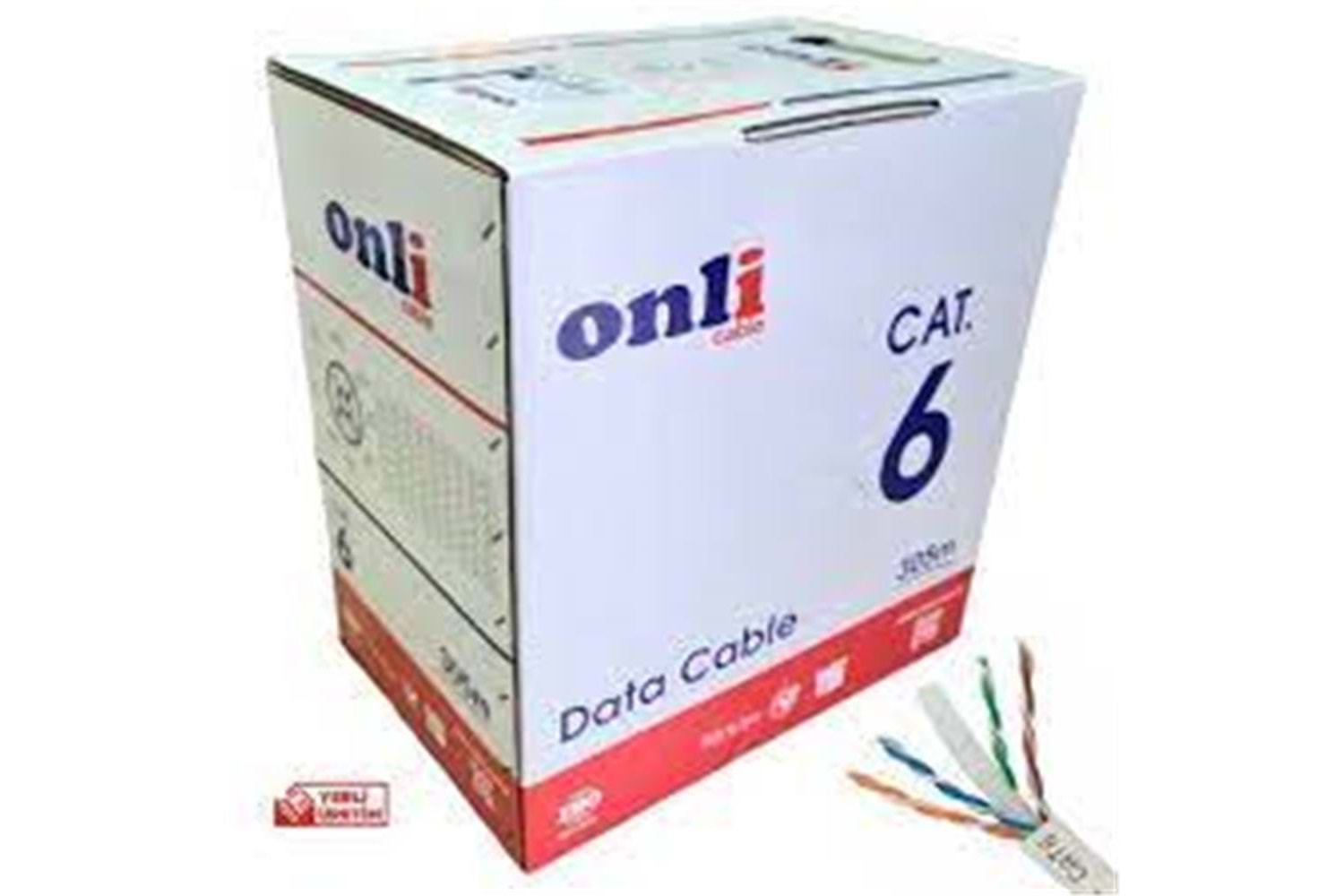 Onli U-UTP 24 AWG CCA 100 Metre Cat6 Kablo