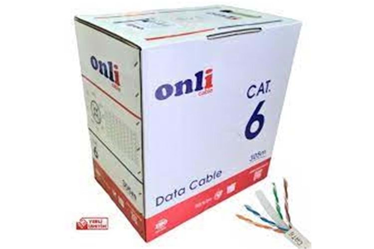 Onli U-UTP 24 AWG CCA 100 Metre Cat6 Kablo