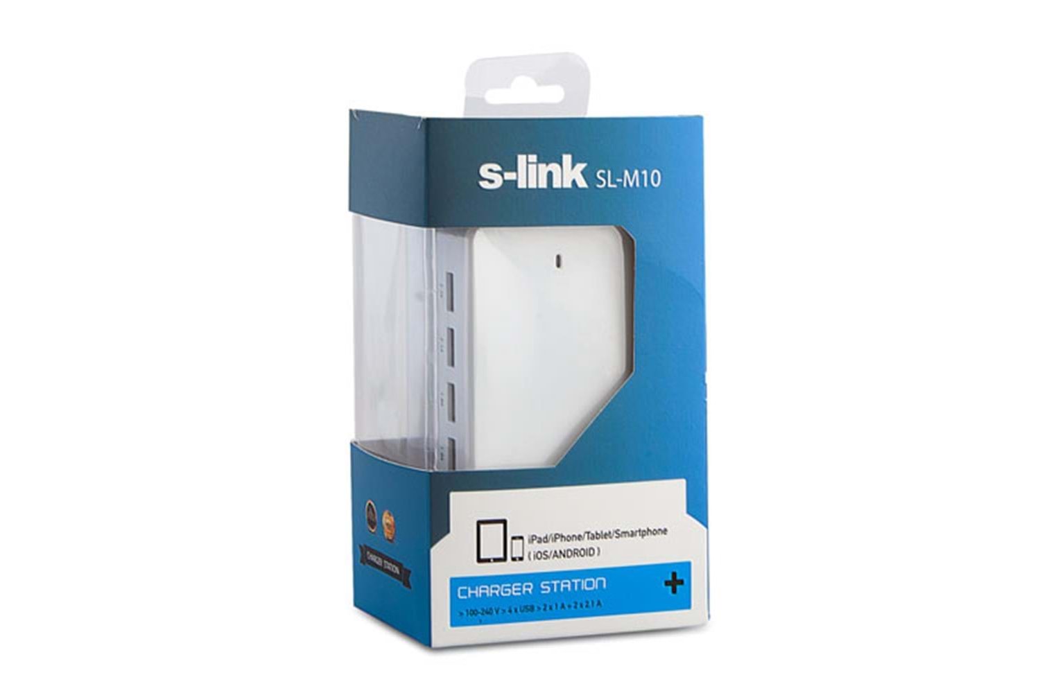 S-link SL-M10 6.2A 4-Usb Beyaz Usb şarj