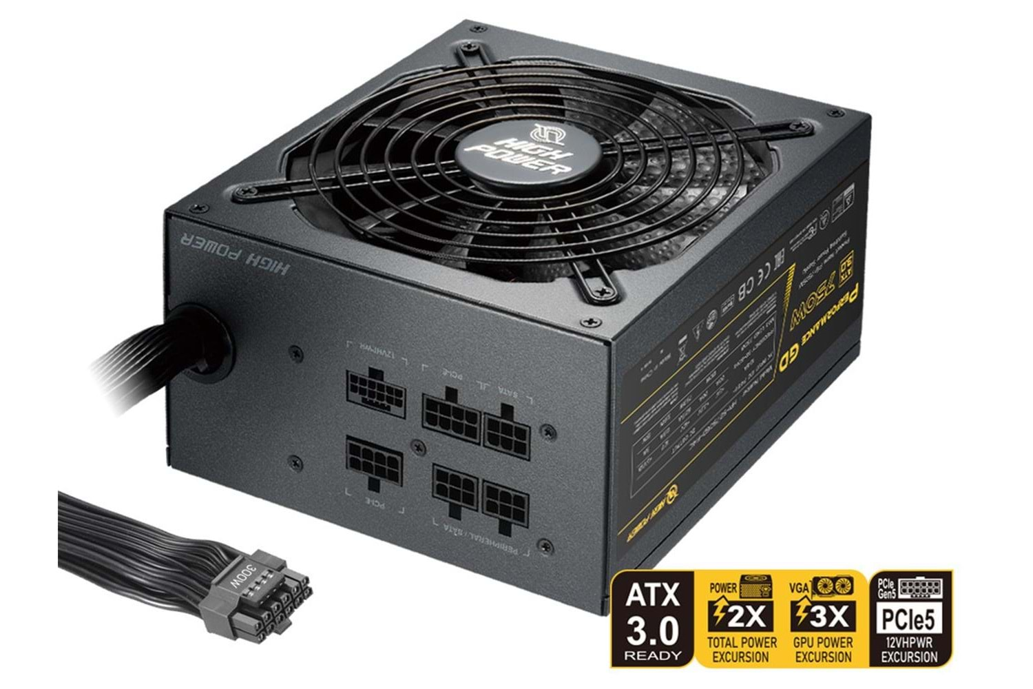 High Power HP1-S2750GD-F14C P. Serisi 750W 80+Gold ATX 3.0 & PCIe 5.0 Güç Kaynağı